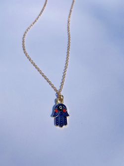Hamsa evil eye gold plated necklace $12 today only
