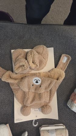 Brown Bear Baby Hat And Booties
