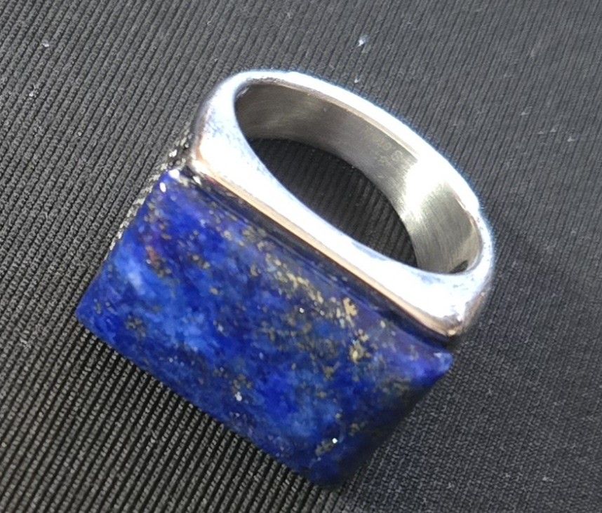 Ring for Your Man Or Yourself, Size 10, Stone Is Lapis