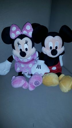 Mickey Minnie Mouse and Pluto Plush Disney 18" mouse 14" Pluto