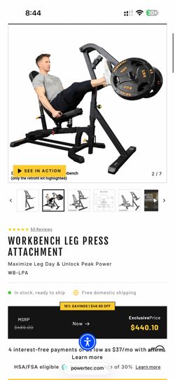 POWERTEC WORKBENCH LEG PRESS ATTACHMENT