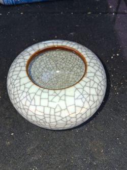 Ceramic Crackle Glaze Pottery Bowl