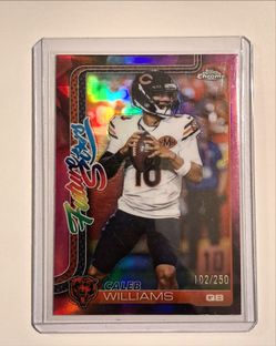 2025 Topps Chrome Caleb Williams Future Stars Pink Refractor 102/250 Bears