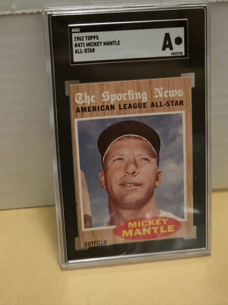 Mickey Mantle 1962 Topps All Star Card