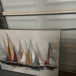 Large Abstract Sailboat Picture