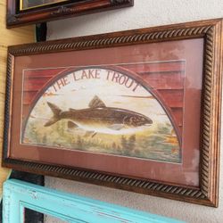 Trout On The Lake Framed Lithograph Print 