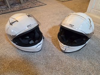 Pair of two motorcycle helmets
