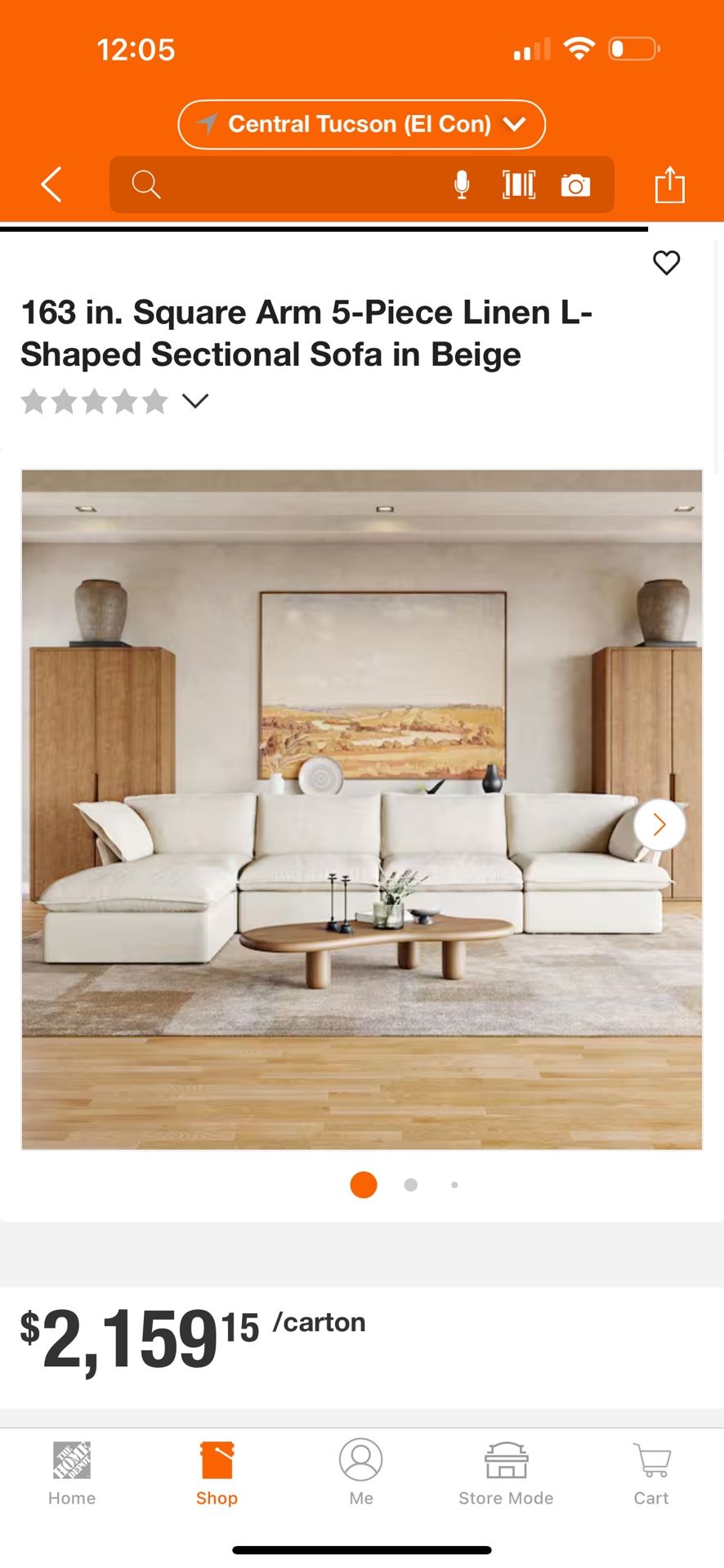 163 in. Square Arm 5-Piece Linen L-Shaped Sectional Sofa/couch in Beige