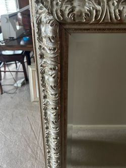 Silver and gold wooden mirror