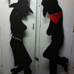 Yard Art: Cowboy& girl Silhouette