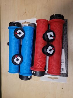 2 New ODI  Pair Lock On Grips Red & Blue