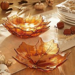 Platos en forma de hoja de cristal princess house