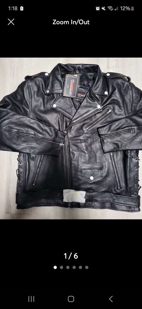 Vance Leather Mens Premium Cowhide Conceal Carry Insulated motorcycle jacket XL