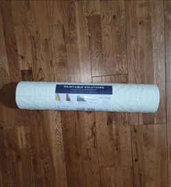 Paintable Vinyl Pre-Pasted Washable Wallpaper Roll (Covers 56.4 Sq. Ft.)
