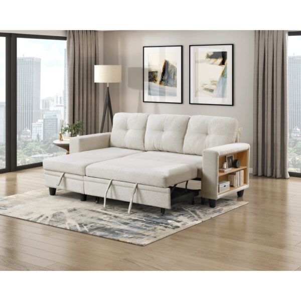 Beige Sofa Sectional Sleeper