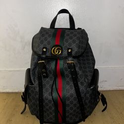 Ophidia Black GG Backpack