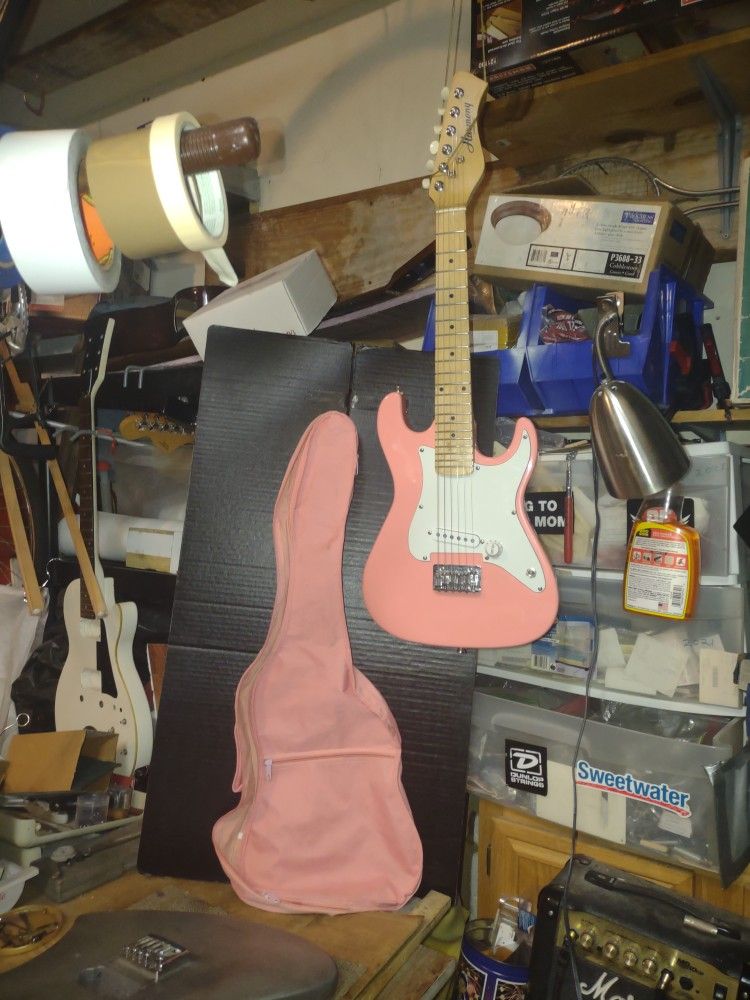 PINK Small Guitar VGC Setup For a Startup & Bag