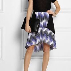 NWT  Peter Pilotto Long Illusion Ruffle Crepe Skirt Women's Size 16 L Large Extra Large Xl