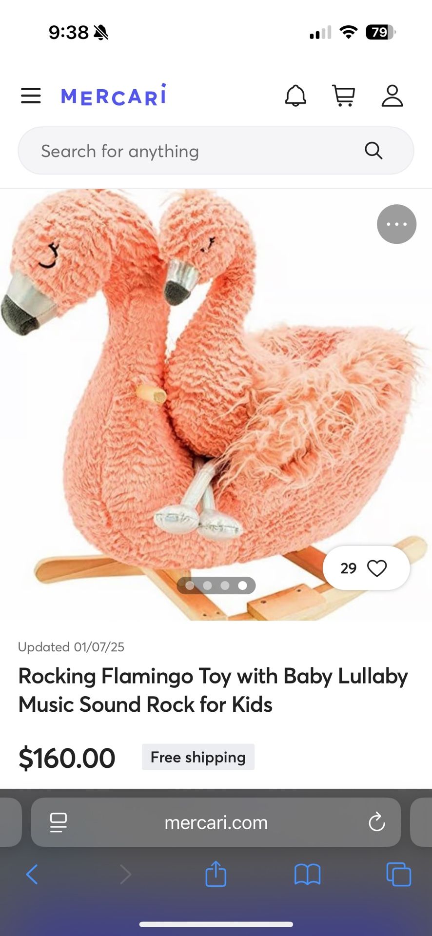Rocking Flamingo Toy with Baby Flamingo Stuffie