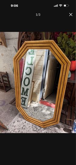 45 by 27 vintage bamboo style mirror