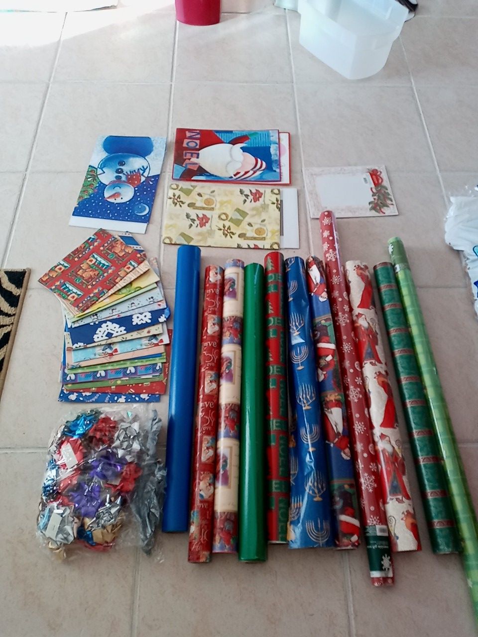 Christmas supplies - paper, stationary, boxes, bows