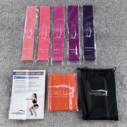 Resistance Loop Exercise Bands for Strength Training Workouts 5 Different Tension Levels New!