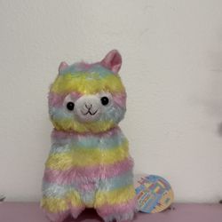 Rainbow alpaca plush