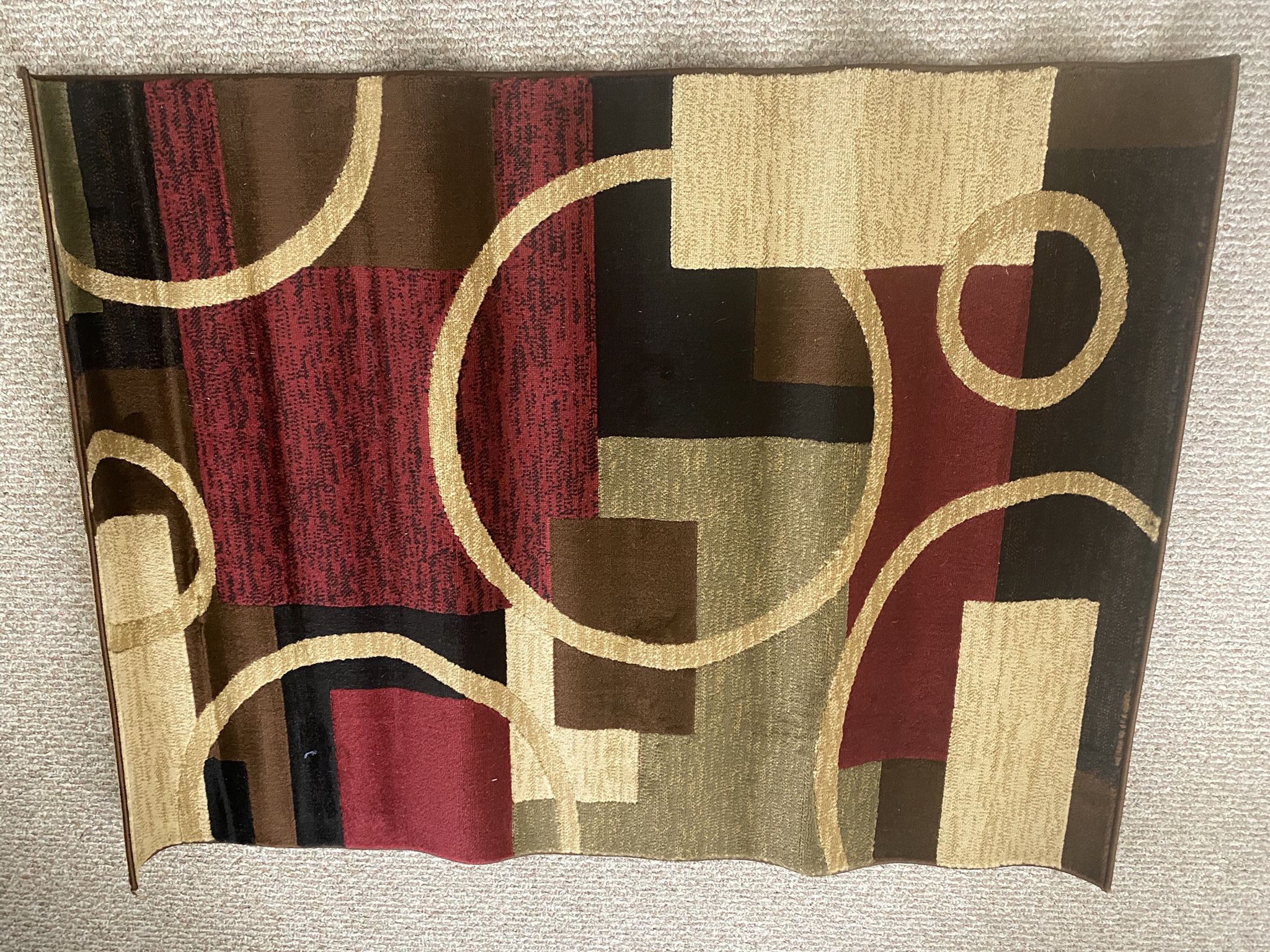 Area Rug - New: Beige, Brown, Red, Green 