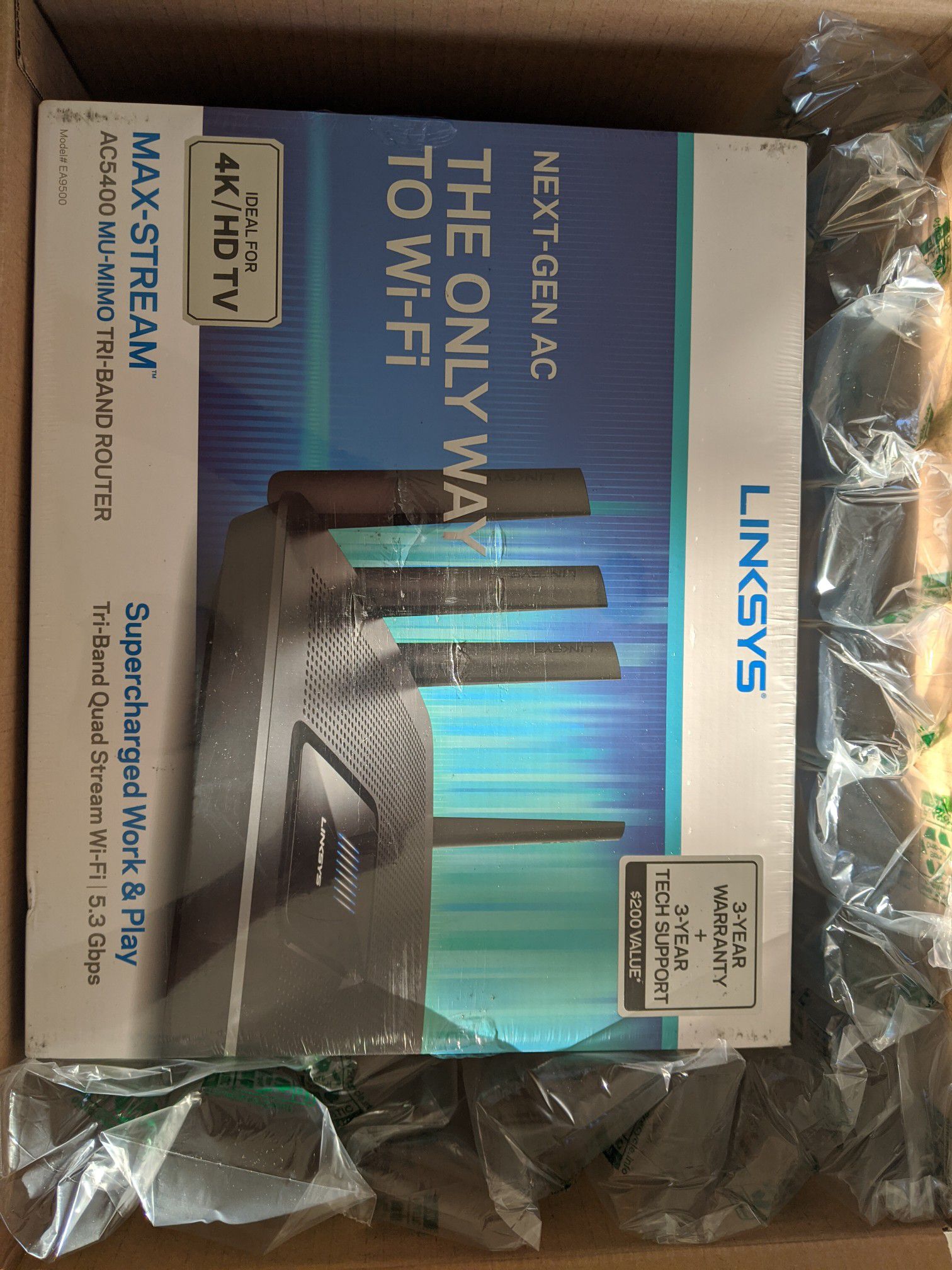 Linksys Tri-Band Wifi Router for Home (Max-Stream AC5400 MU-Mimo Fast
