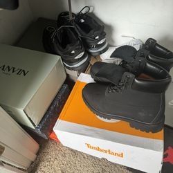 All Black Timberland Boots(Size 9)