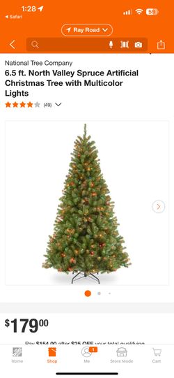 NIB 6.5’ Christmas Tree With Colored Lights
