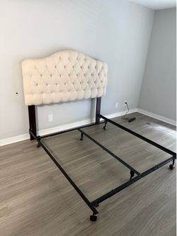 Queen size bed frame with headboard