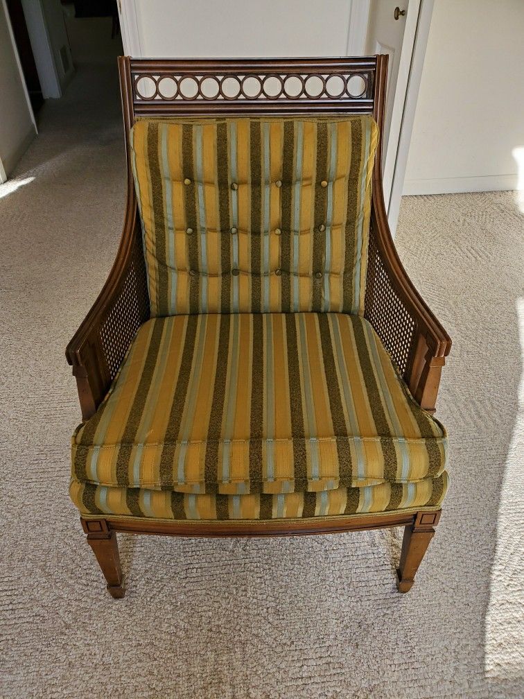 Vintage 1950's Striped Arm Chair- Original Excellent Condition