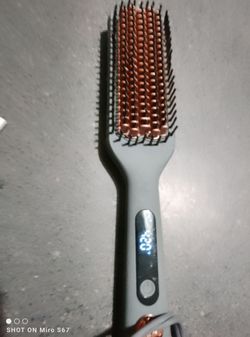 Ceramic hair dryer heating brush straightener