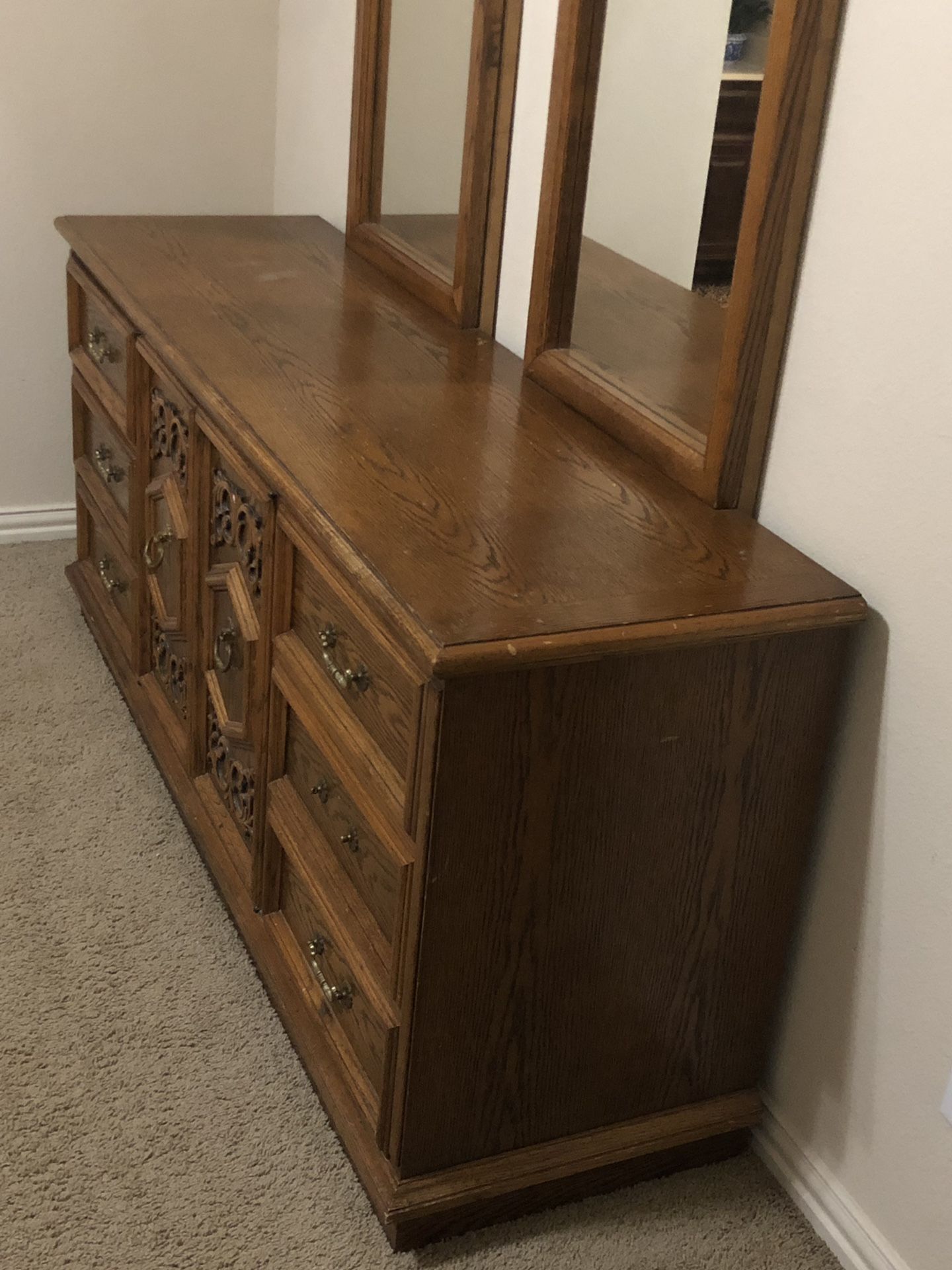 3 Piece Set, Solid Oak Wood.
