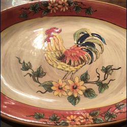 BEAUTIFUL ROOSTER PLATE 14 1/4”