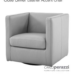  Silver Leather Accent Chair( I Have 2 of Them)