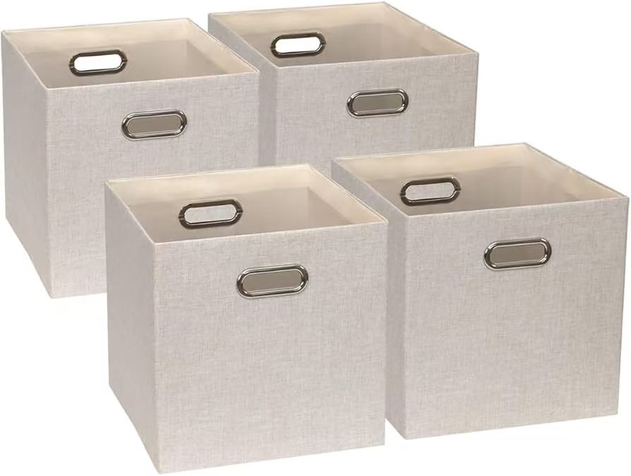 13x15x13in Collapsible Storage Bins,Fabric Foldable Cube Storage Boxes, Decorative Storage Baskets Organizer for IKEA Kallax, Shelves, Closet, Clothes