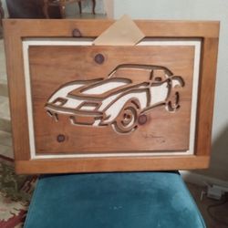 Ken Daddario - 1989 Wood & Fabric Corvette Stingray Art - 5 of 500 Made