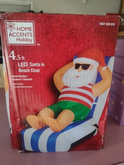 4.5" Led Santa In Bench Chair 