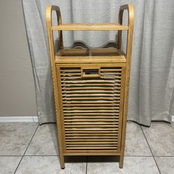Tilt-out Bamboo Laundry Hamper with 2-Tier Shelf