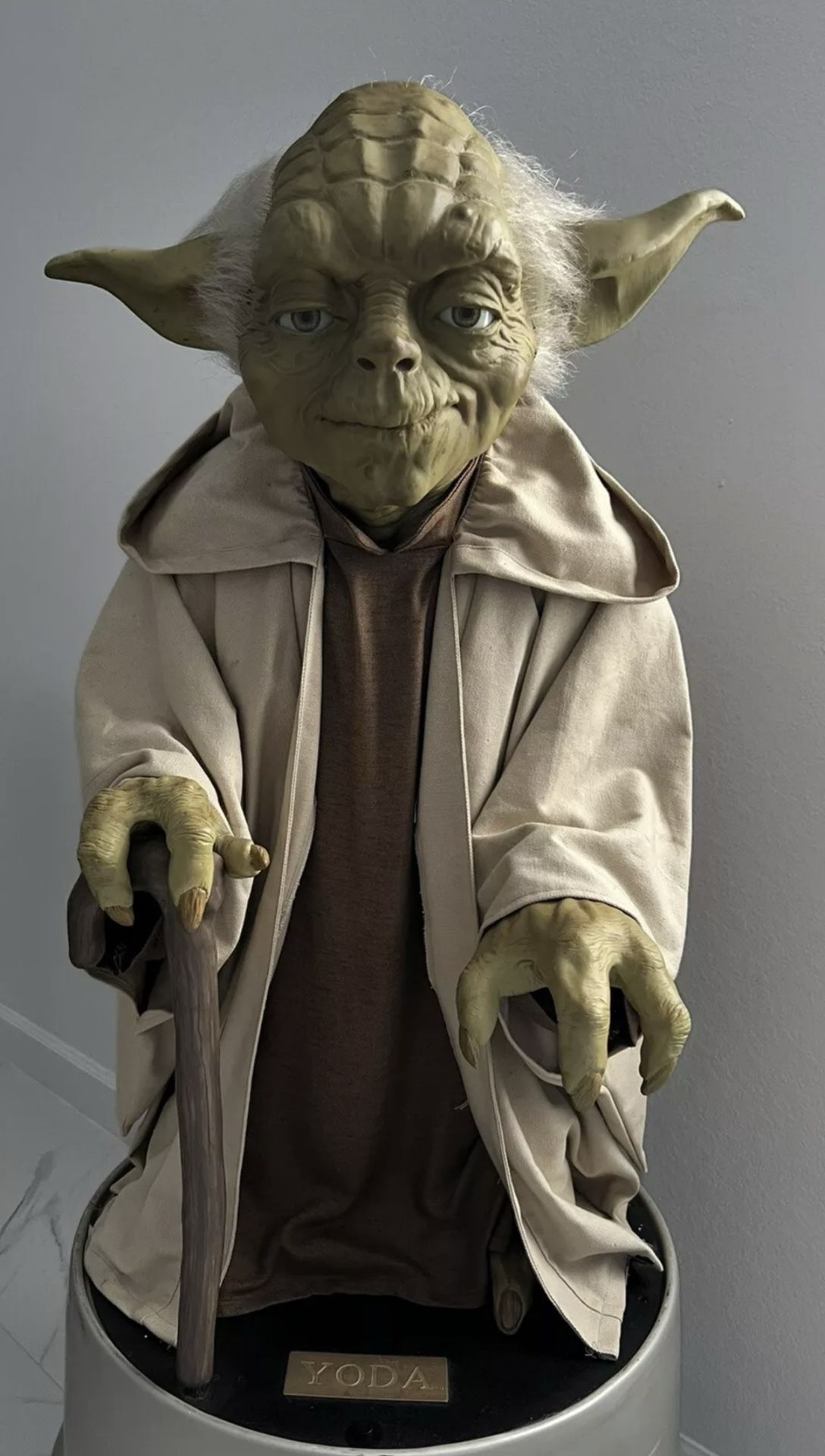 1999 Phantom Menace Life Size Yoda Statue With Base