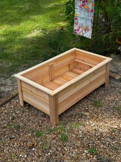 Extra wide cedar planter