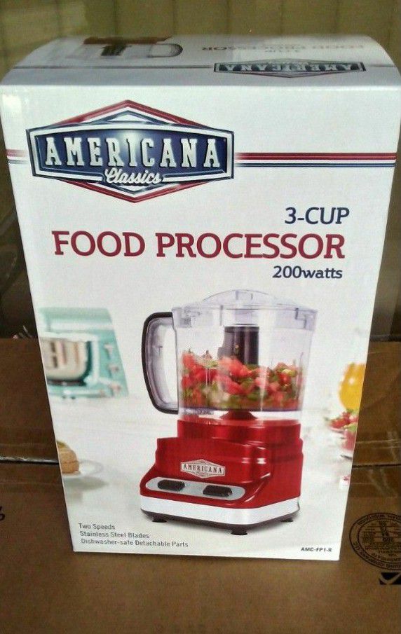 Americana Classics Food Processor 3 Cup 200 Watts Stainless Steel