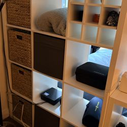 White IKEA KALLAX Shelf Unit - 12 cubes