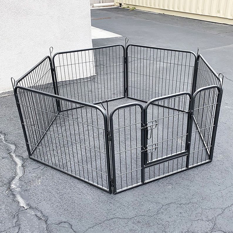 Brand New $70 Pet 6 Panel Playpen Each Panel (24” Tall X 32” Wide) Heavy Duty Dog Exercise Fence Gate Crate Kennel