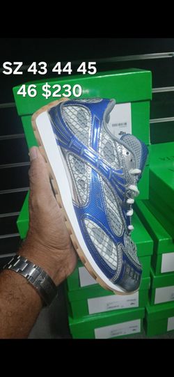 Blue and Silver Low-Top Sneakers