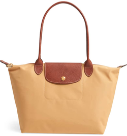 LONGCHAMP 'small Le Pliage' Tote Beige Nylon Shoulder Bag