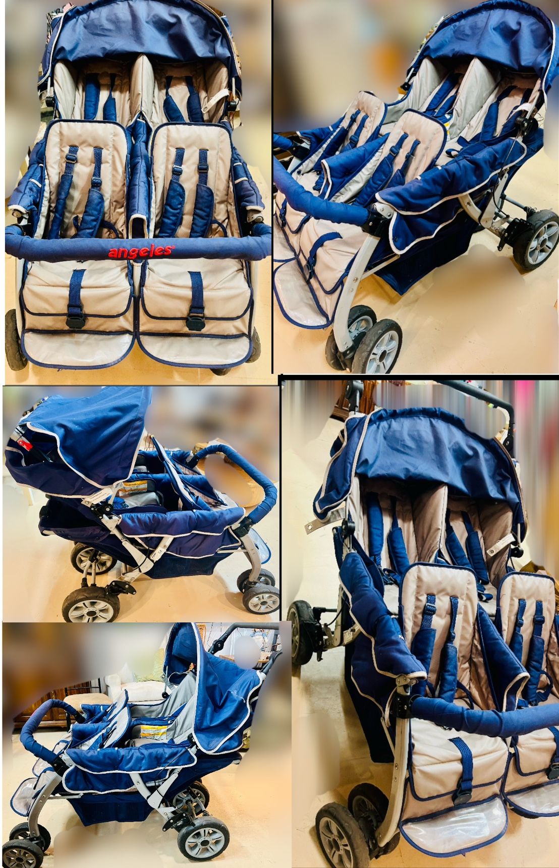 Angeles SureStop™ Folding Commercial Bye-Bye® Stroller - 4 Passenger