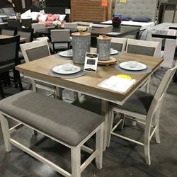 Fulton White Counter Height Set /Dining table and Chairs
